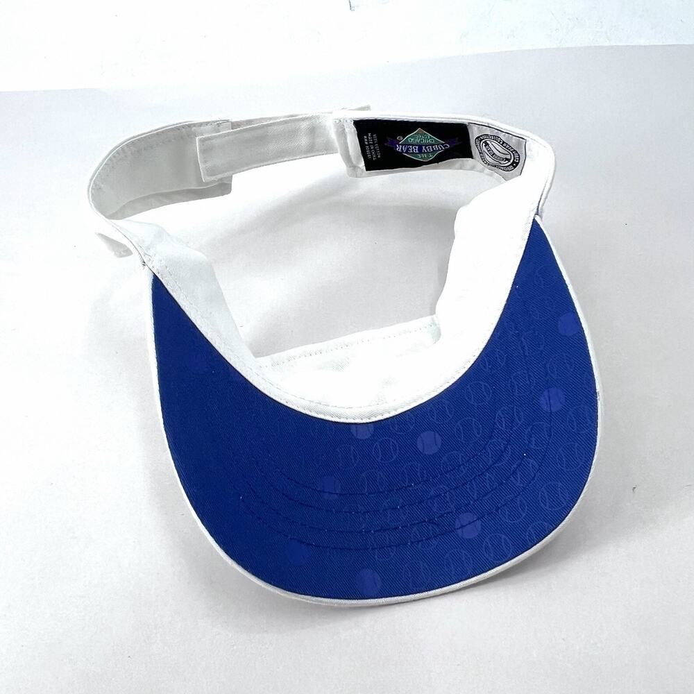 The Cubby Bear Chicago Wrigleyville Baseball White Visor Cap Hat Adjustable - Picture 5 of 7